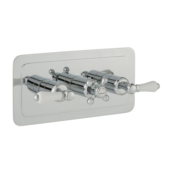 Just Taps Grosvenor Lever Thermostatic Concealed 3Outlet Shower Valve, Horizontal