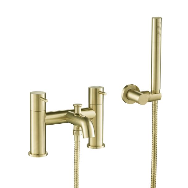 Just Taps Vos Brushed Brass Shower Mixer with Kit