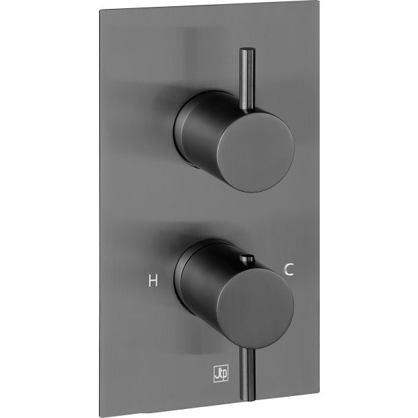 Just Taps VOS brushed black, thermostatic concealed 1 outlet shower valve, MP 0.5