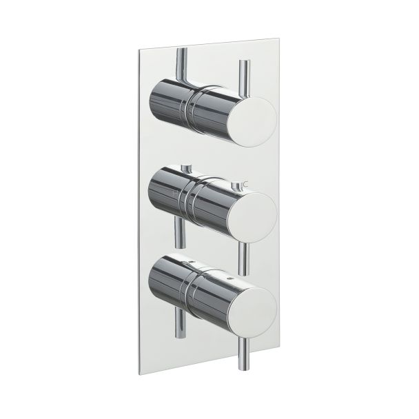 Just Taps Fonti thermostatic concealed 2 outlet shower valve, vertical MP 0.5 Designer Handle