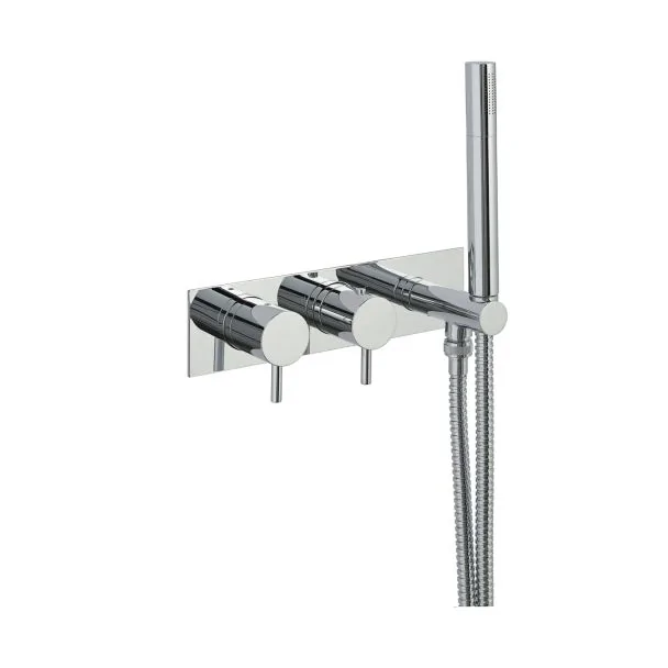 Just Taps Fonti thermostatic concealed 1 outlet shower valve with an attached handset, MP 0.5 Designer Handle