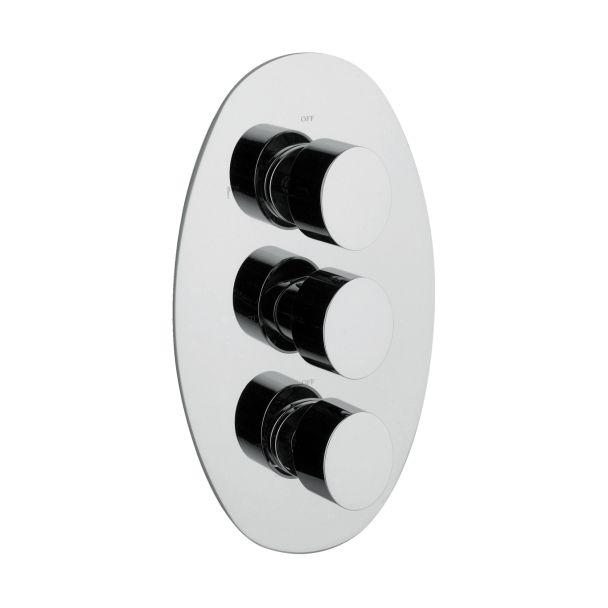 Just Taps Ovaline Thermostatic Concealed 2 Outlets Shower Valve, Vertical