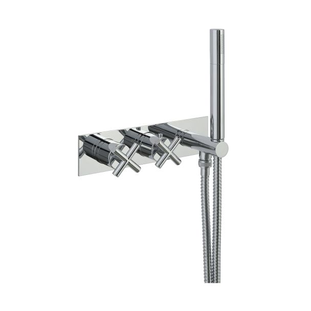 Just Taps Solex Thermostatic Concealed 2 Outlets Shower Valve With Attached Handset