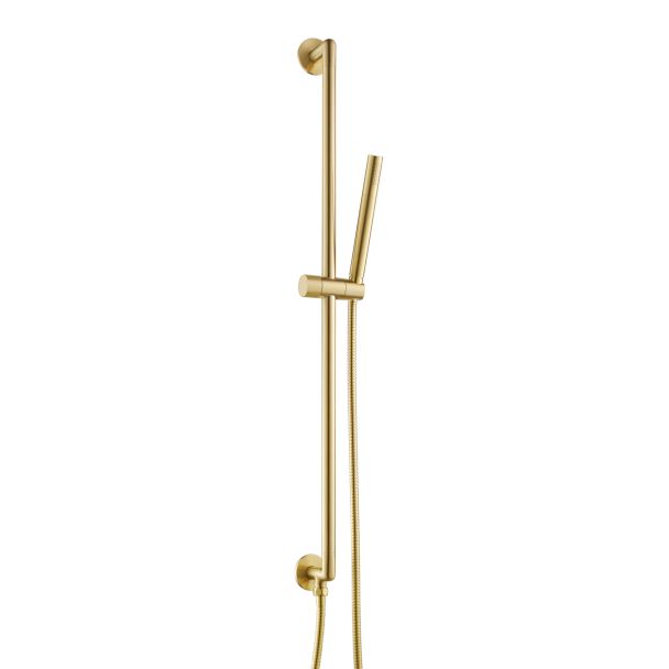 Just Taps Slide rail with pencil shower handle and hose Brushed Brass