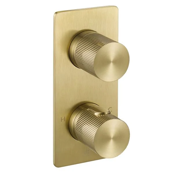 Just Taps Thermostatic concealed 2 outlet shower valve Brushed Brass 63671BBR