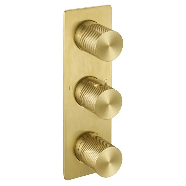 Just Taps Thermostatic concealed 3 outlet shower valve Brushed Brass 63691BBR