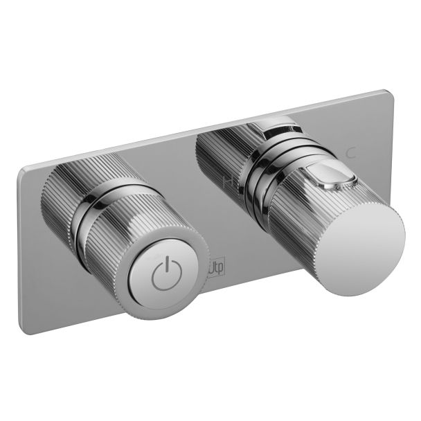 Just Taps Thermostatic concealed push button 3 outlet shower valve Chrome