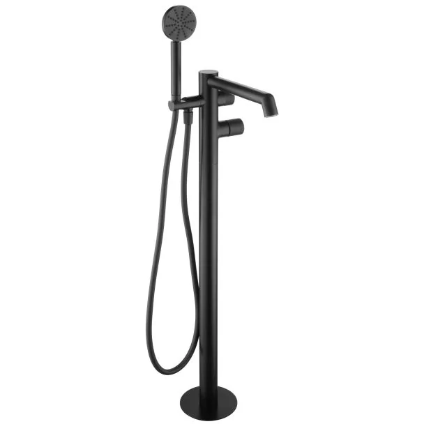 Just Taps Floor standing bath shower mixer no lever with kit Matt Black