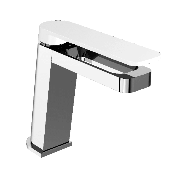 Just Taps AXEL Chrome & Matt White Single Lever Basin Mixer