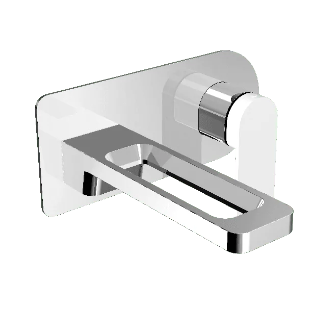 Just Taps AXEL Chrome & Matt White Single Lever Wall Mounted Basin Mixer