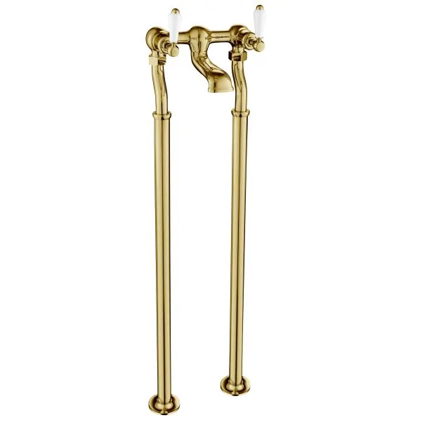 Just Taps Grosvenor Lever Antique Brass Edition Freestanding Bath Filler