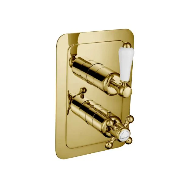 Just Taps Grosvenor lever thermostatic concealed 1 outlet shower valve, vertical MP 0.5 Brass with Nickel finish