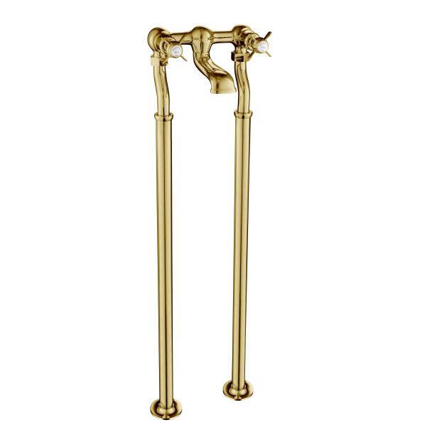 Just Taps Grosvenor Pinch Antique Brass Edition Freestanding Bath Filler