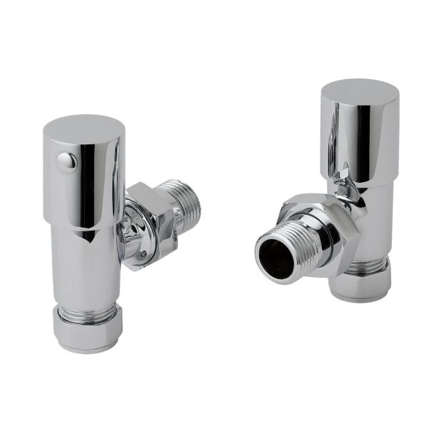 Just Taps Angled Brass with chrome finish Radiator Valve