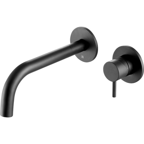 Just Taps VOS wall mounted basin mixer, with 150mm spout Designer handle