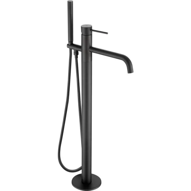 Just Taps VOS matte black, floor standing bath shower mixer with a kit, HP 1