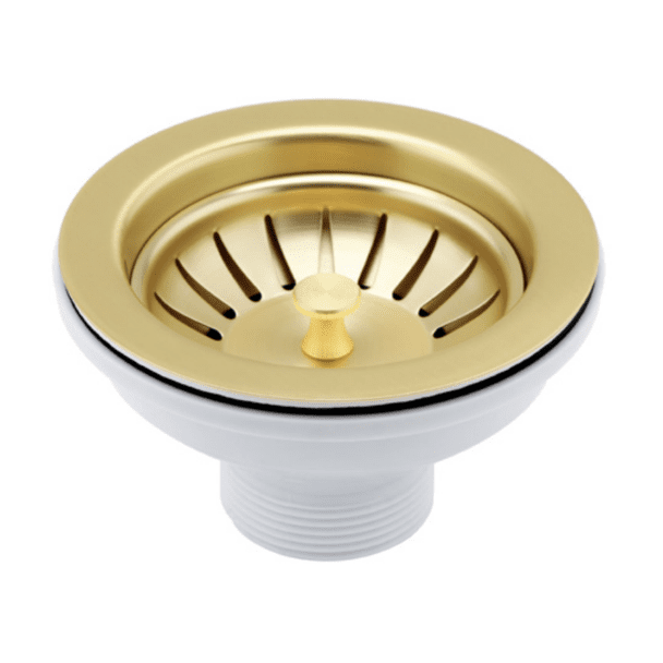 Just Taps Brushed Brass Basket Strainer Kitchen Sink Waste