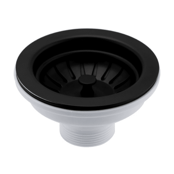 Just Taps Matt Black Basket Strainer Kitchen Sink Waste - 90mm