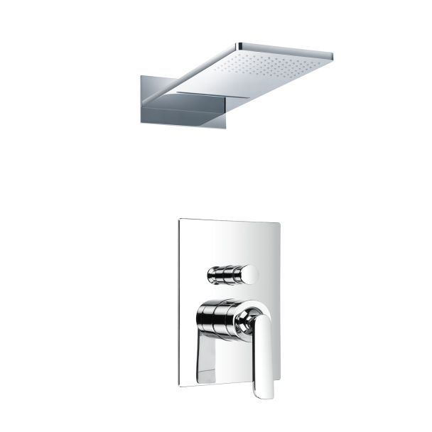 Just Taps Cascata Single Lever Concealed Diverter With 2 Outlets Overhead Shower