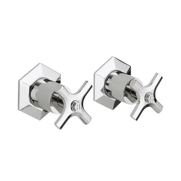 Crosswater Waldorf Chrome Crosshead Wall Stop Taps