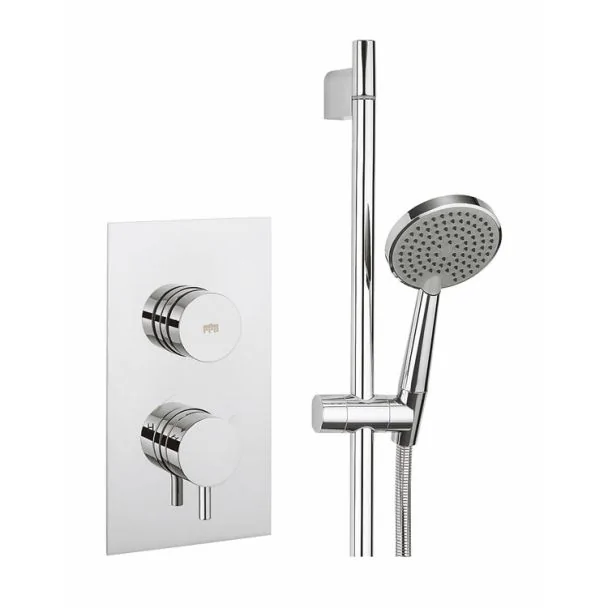 Crosswater Dial Shower Valve 1 Control with Kai Lever Trim & Ethos Shower