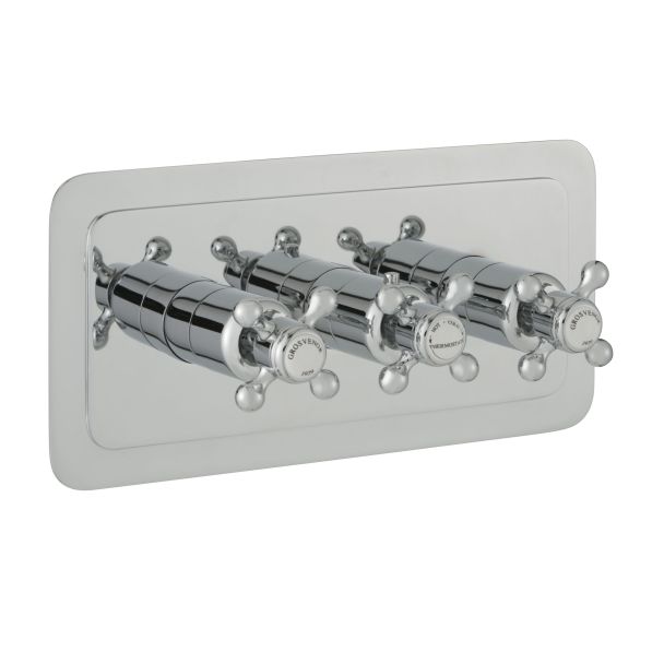 Just Taps Grosvenor Cross Grosvenor cross thermostatic concealed 3 outlet shower valve