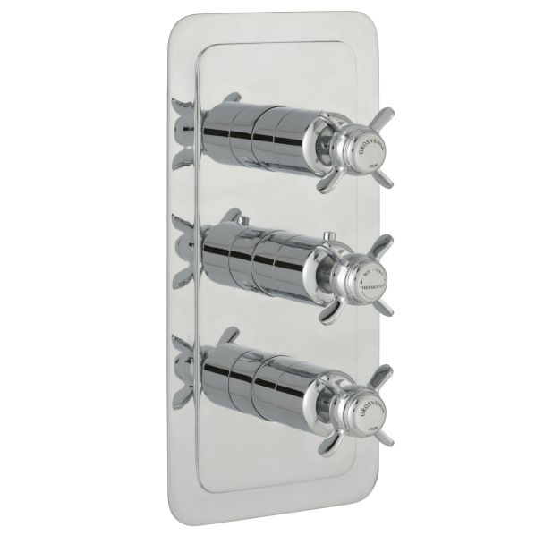 Just Taps Grosvenor Pinch Thermostatic 2 Outlet Shower Valve Brass with nickel finish – 325mm