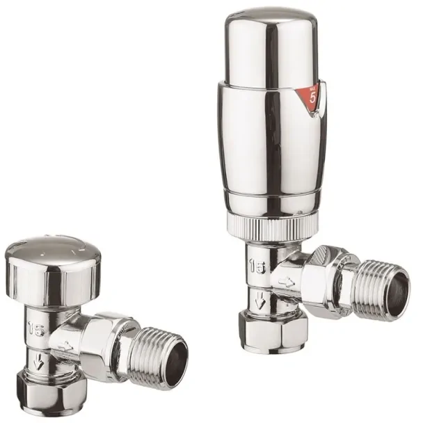 Crosswater Pier 15mm Angled Thermostatic Radiator Valves