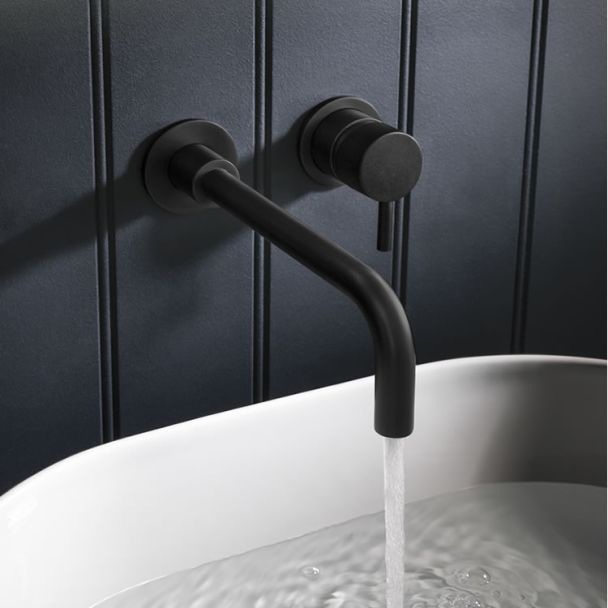 Crosswater MPRO Matt Black Wall Mounted Basin 2 Hole Set 