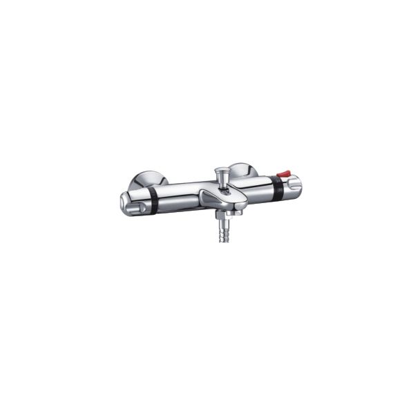 Just Taps Wall-mounted (with flanges) thermostatic bath shower mixer without kit, HP 