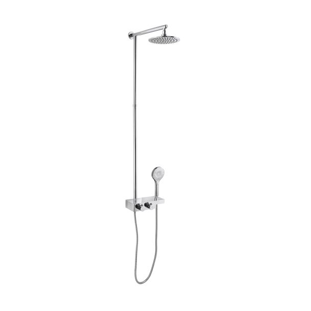 Just Taps Thermostatic Rail with Overhead /and multifunction hand shower