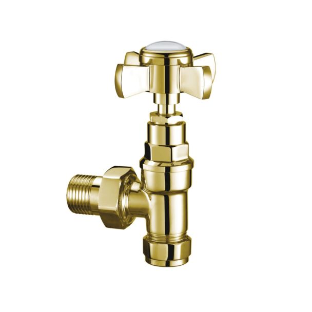 Just Taps Grosvenor Angled Radiator Valve Antique Brass