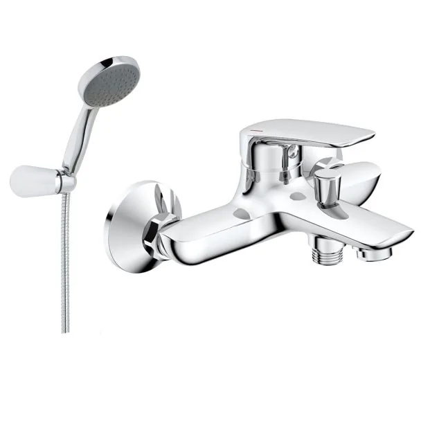 Just Taps Plus Yatin Wall Mounted Bath Shower Mixer With Kit