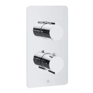 Just Taps Curve Thermostatic Concealed 2 Outlet Shower Valve, Vertical