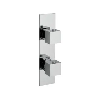 Just Taps Square Slimline Thermostatic Concealed 1 Outlet Shower Valve, Vertical