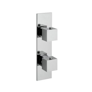 Just Taps Square Slimline Thermostatic Concealed 2 Outlets Shower Valve, Vertical