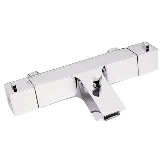 Just Taps Square wall mounted thermostatic bath shower mixer without kit