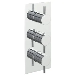 Just Taps Florence thermostatic concealed 3 outlet shower valve, vertical, Designer handle