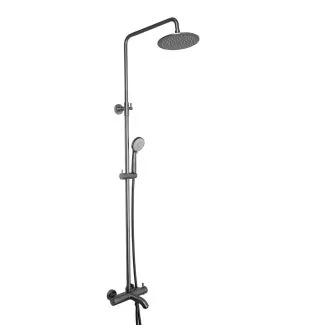 Just Taps VOS Thermostatic Bar valve 3 oulets, adjustable riser and, multifunction shower handle Brushed Black