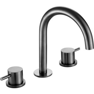 Just Taps VOS 3 hole deck mounted basin mixer Designer handle Brushed Black