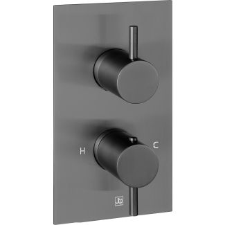 Just Taps VOS brushed black, thermostatic concealed 1 outlet shower valve, MP 0.5