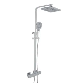 Just Taps HIX Thermostatic bar valve with 2 outlets, adjustable riser and multifunction shower handle