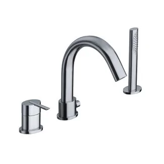 Just Taps Ovaline 3 Hole Single Lever Bath And Shower Mixer With Extractable Handset