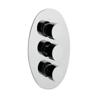 Just Taps Ovaline Thermostatic Concealed 3 Outlets Shower Valve, Vertical