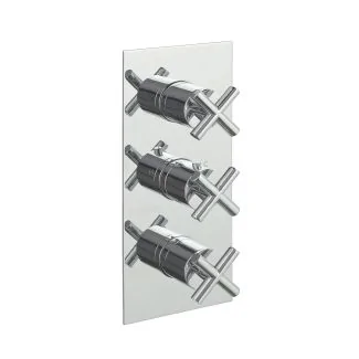 Just Taps Solex Thermostatic Concealed 3 Outlet Shower Valve, Vertical