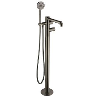 Just Taps Floor standing bath shower mixer with lever and kit Brushed Black