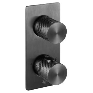 Just Taps Thermostatic concealed 2 outlet shower valve Brushed Black 67671BBL