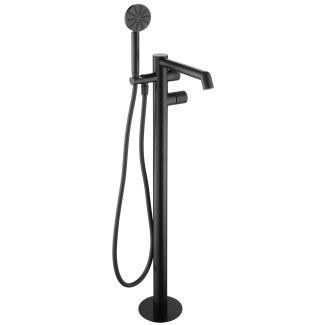 Just Taps Floor standing bath shower mixer no lever with kit Matt Black