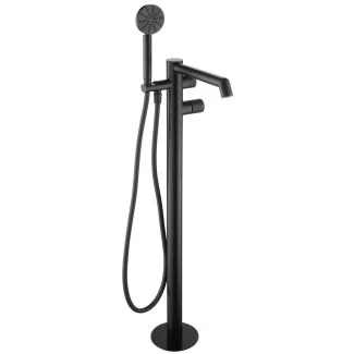 Just Taps Floor standing bath shower mixer no lever with kit Matt Black