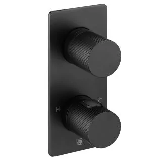 Just Taps Thermostatic concealed 2 outlet shower valve Matt Black 68671MB